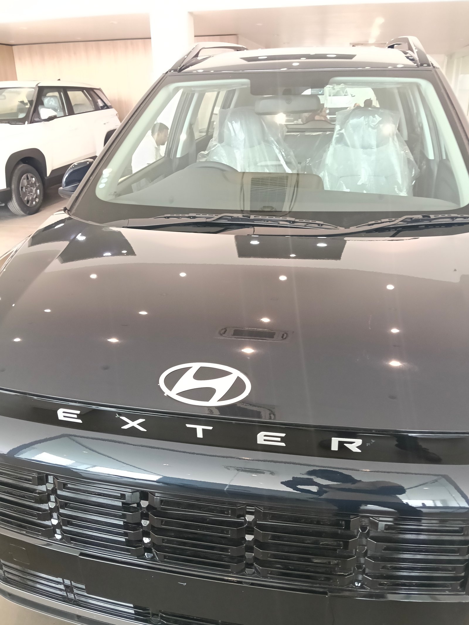 Hyundai Exter front view at Kshitij Hyundai showroom